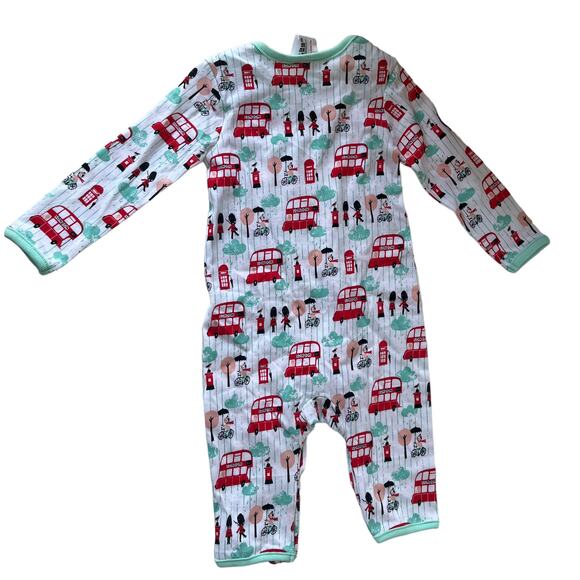 Little Red Bus London Baby Romper  0-6M New Novelty Travel  Long Sleeve British - Picture 4 of 12